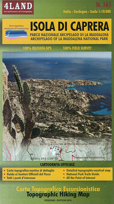 Topografische Wanderkarte Insel Caprera, Sardinien