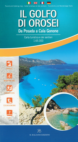Touristische Wanderwege-Karte Il Golfo di Orosei, Sardinien