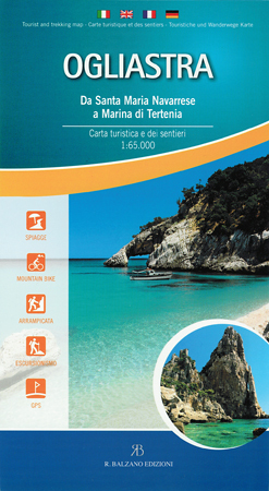 Touristische Wanderwege-Karte Ogliastra, Sardinien
